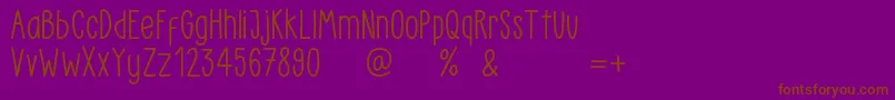 LittlePea Demo Regular-Schriftart – Braune Schriften auf violettem Hintergrund