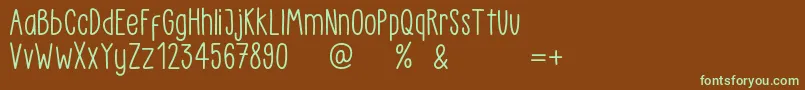 LittlePea Demo Regular Font – Green Fonts on Brown Background