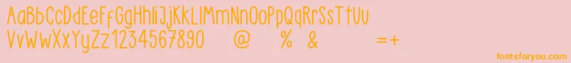 LittlePea Demo Regular-Schriftart – Orangefarbene Schriften auf rosa Hintergrund