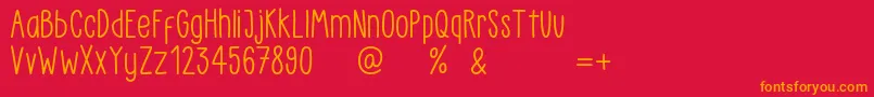 Police LittlePea Demo Regular – polices orange sur fond rouge