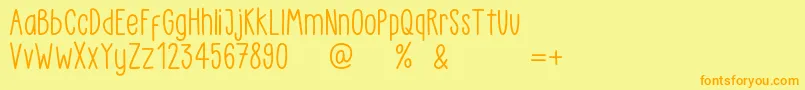 Czcionka LittlePea Demo Regular – pomarańczowe czcionki na żółtym tle