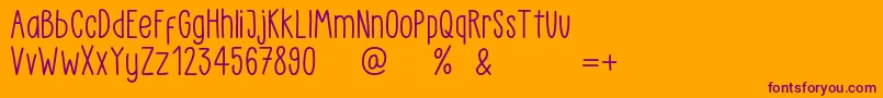 LittlePea Demo Regular-Schriftart – Violette Schriften auf orangefarbenem Hintergrund