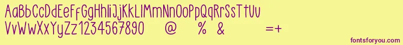 LittlePea Demo Regular-Schriftart – Violette Schriften auf gelbem Hintergrund