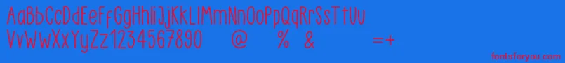 Police LittlePea Demo Regular – polices rouges sur fond bleu