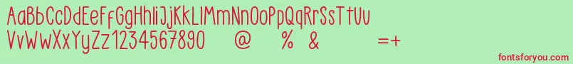 LittlePea Demo Regular-Schriftart – Rote Schriften auf grünem Hintergrund