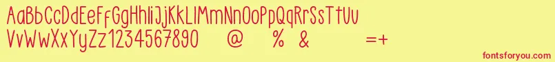 LittlePea Demo Regular-Schriftart – Rote Schriften auf gelbem Hintergrund