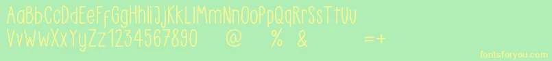 LittlePea Demo Regular Font – Yellow Fonts on Green Background