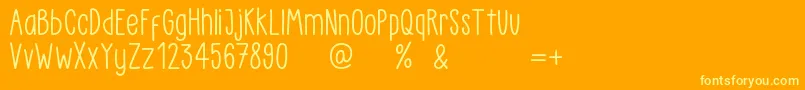 LittlePea Demo Regular Font – Yellow Fonts on Orange Background