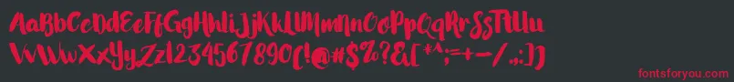 LittleStarsBrush Font – Red Fonts on Black Background