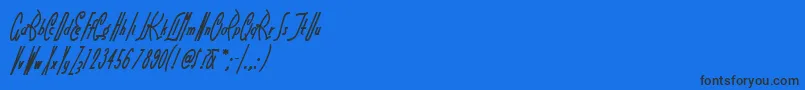 フォントLITTRN   – 黒い文字の青い背景
