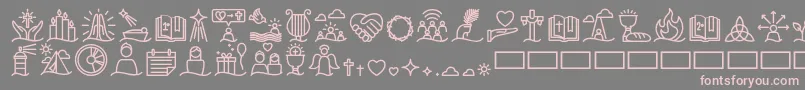 Liturgica Bold Font – Pink Fonts on Gray Background