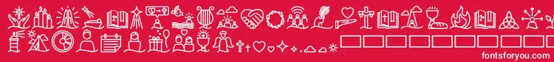 Liturgica Bold Font – White Fonts on Red Background