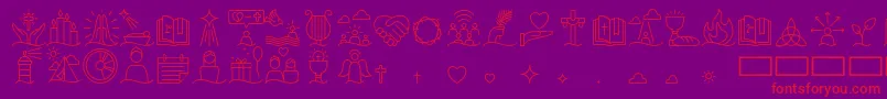 Liturgica Light Font – Red Fonts on Purple Background