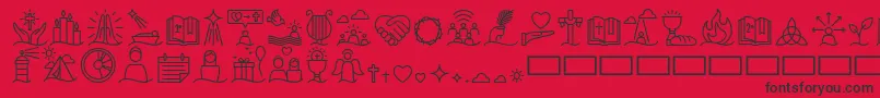 Liturgica Medium Font – Black Fonts on Red Background