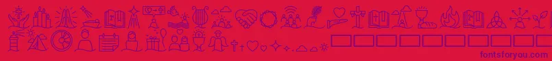 Liturgica Medium Font – Purple Fonts on Red Background