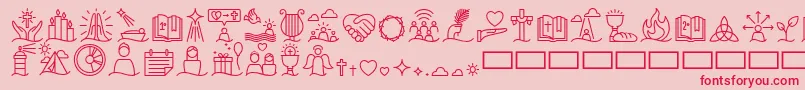 Liturgica Medium Font – Red Fonts on Pink Background