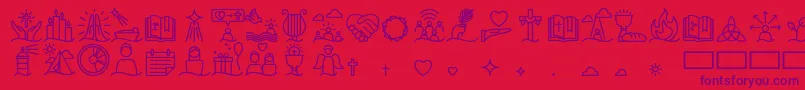 Liturgica Semibold Font – Purple Fonts on Red Background