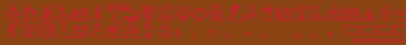 Liturgica Semibold Font – Red Fonts on Brown Background