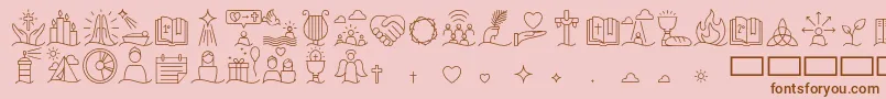 Liturgica Thin Font – Brown Fonts on Pink Background