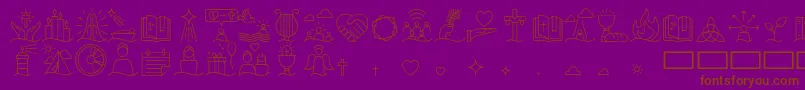 Liturgica Thin Font – Brown Fonts on Purple Background