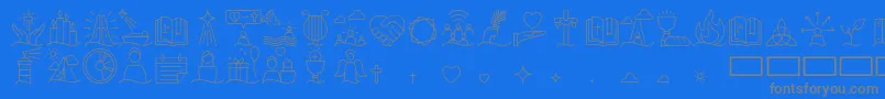 Liturgica Thin Font – Gray Fonts on Blue Background