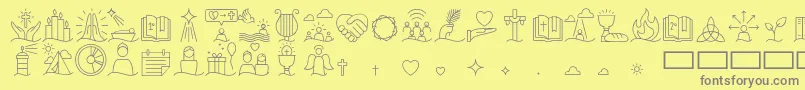 Liturgica Thin Font – Gray Fonts on Yellow Background