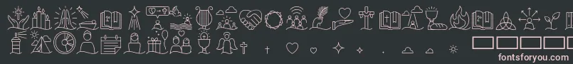 Liturgica Thin Font – Pink Fonts on Black Background