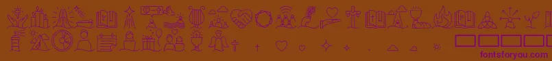 More about Liturgica Thin Font Liturgica Thin Font – Purple Fonts on Brown Background