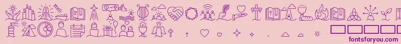 Liturgica Thin Font – Purple Fonts on Pink Background