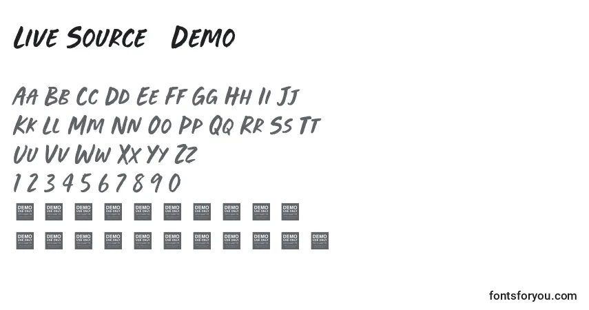 Шрифт Live Source   Demo – алфавит, цифры, специальные символы