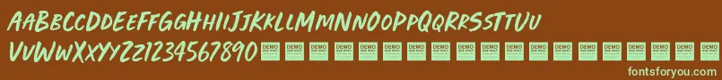 Live Source   Demo Font – Green Fonts on Brown Background