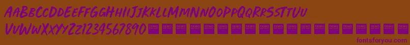 Live Source   Demo Font – Purple Fonts on Brown Background