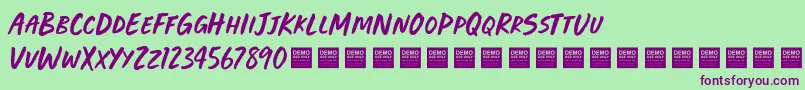 Live Source   Demo Font – Purple Fonts on Green Background