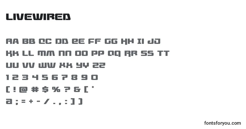 Czcionka Livewired (132724) – alfabet, cyfry, specjalne znaki