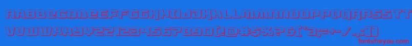 livewired3d-Schriftart – Rote Schriften auf blauem Hintergrund