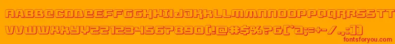 livewired3d-Schriftart – Rote Schriften auf orangefarbenem Hintergrund