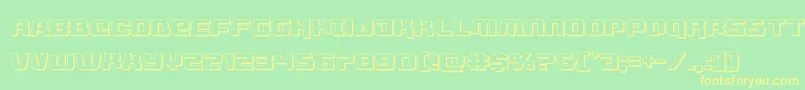 Шрифт livewired3d – жёлтые шрифты на зелёном фоне