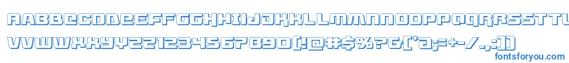フォントlivewired3d – 白い背景に青い文字