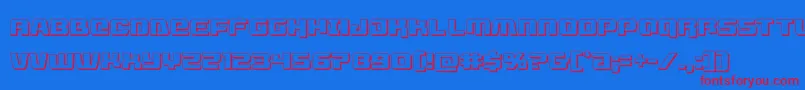 フォントlivewired3d – 赤い文字の青い背景