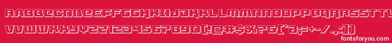 livewired3d-Schriftart – Weiße Schriften auf rotem Hintergrund