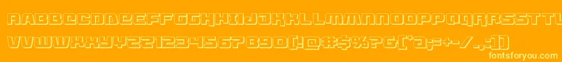 livewired3d-fontti – keltaiset fontit oranssilla taustalla