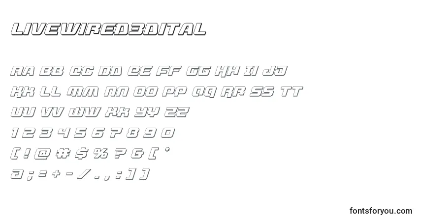 Czcionka Livewired3dital (132728) – alfabet, cyfry, specjalne znaki