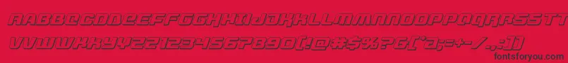 livewired3dital-Schriftart – Schwarze Schriften auf rotem Hintergrund