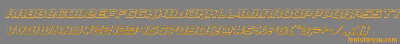 フォントlivewired3dital – オレンジの文字は灰色の背景にあります。