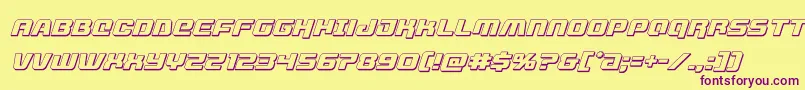 livewired3dital Font – Purple Fonts on Yellow Background
