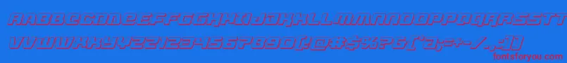 livewired3dital Font – Red Fonts on Blue Background