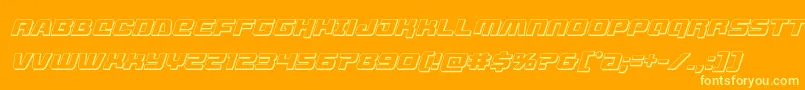 livewired3dital-Schriftart – Gelbe Schriften auf orangefarbenem Hintergrund