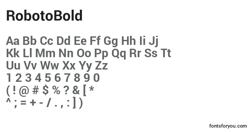 RobotoBoldフォント–アルファベット、数字、特殊文字