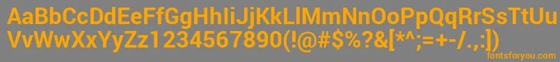 RobotoBold-Schriftart – Orangefarbene Schriften auf grauem Hintergrund