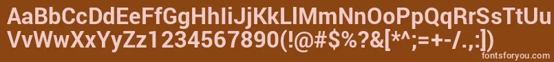 Czcionka RobotoBold – różowe czcionki na brązowym tle